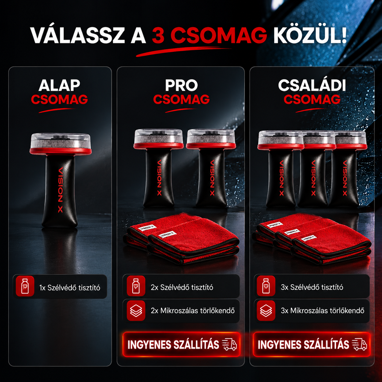 VISION X -Szélvédő tisztító
