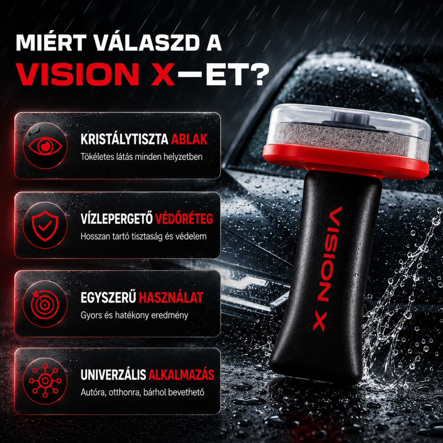 VISION X -Szélvédő tisztító